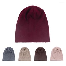 Berets Fashion Women Men Plain Colour Ribbed Beanie Knitted Winter Warm Hat Female Baggy Casual Skullies Beanies Bonnets Unisex Caps