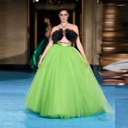 Skirts Extra Puffy Tulle Fashion Green Long Faldas Saia Prom Party Women Formal Wear Wedding Guest Lady Skirt