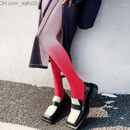 Socks Hosiery Women Socks Designer Gradient Y2K Anti Hook Silk Spring Stockings Personalised Fashion Trend Lolita Tights Colour Contrast Tiktok Z230811