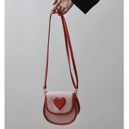 Evening Bags Pink Bag Women Korean Sweet Heart Fashion Lovely Shoulder Handbag Pures And Crossbody Girls