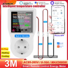 Temperature Instruments 16A Tuya WIFI Digital Thermostat Socket Incubator AC220V Temperature Controller With Timer Switch Cooling Heating NTC Sensor 230809