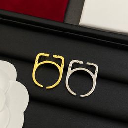 Personalized Simple Open Ring 18K Gold Plated 925 Silver Personalized Stainless Steel Ring Youth Special Niche Jewelry