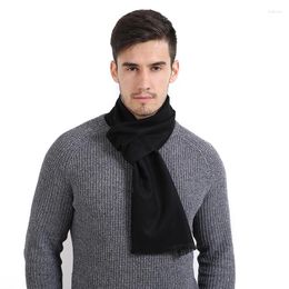 Scarves Autumn Winter Warm Soft Men's Scarf Fasion Simple Solid Casmere I Quality Men Ray Black Red Neckcerif Wraps