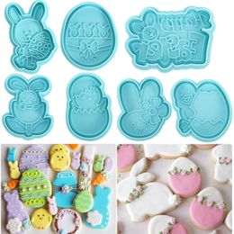 Baking Moulds 45Pcs Easter Cookie Cutter Mould Eggs Rabbit Chick Biscuit Fondant Mould For Home Party Cake Decor DIY Tool 230809