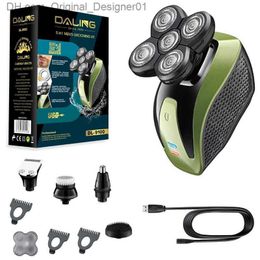 5-in-1 beauty kit men's electric shaver wet dry bald shaver men's shaver electric shaver rechargeable Z230811