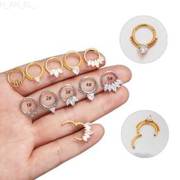 1Piece 16G Stainless Steel Inlaid Zircon Nose Ring for Women Piercing Jewellery Ear Bone Ring 8mm Round Nose Rings for Teens L230810