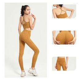 Active Sets Solid Color High Quality Women Yoga Workout Set Waist Running Sports Suit Quick Dry Fitness