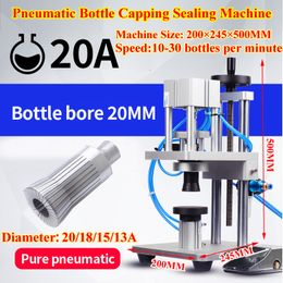 LY Perfume Bottle Sealing Capping Machine Tabletop Pneumatic for Collar Ring Crimping Vial Top Pressing Glass Fragrance Scent