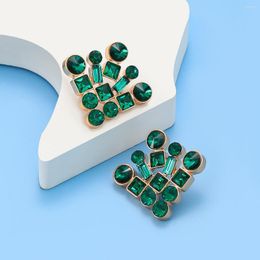 Stud Earrings 2023 Trend Metal Crystal Geometry Study Birthday Party Minimalist Jewelry Women's Elegant Fashion Accessories Gift