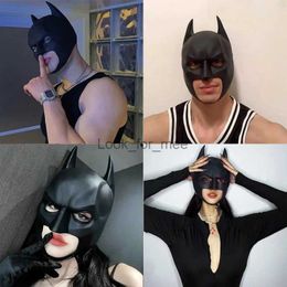 Halloween Cosplay Bat Mask Helmet Soft Headwear For Woman Men Full Head Mask Prop Stage Night Club COS Masquerade Ball Party HKD230810