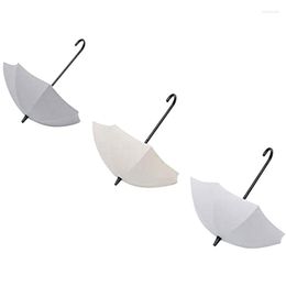 Keychains 3Pcs Umbrella Shaped Key Hanger Non-Stick Hook Wall Holder Hooks Rack Decorative For Kitchen Bathroom Accessories