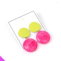 Stud Earrings Fluorescent Colour Resin Big Round Classic Romantic Sweet Girl Ladies Jewellery Gift 2 Colours 2023