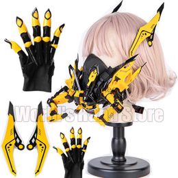 Bee Bar Punk Cyber Yellow Mask Cosplay Punk HD Gothic Pose Gloves Dance Disc Masks Props For Party Masquerade Technology Gifts HKD230810