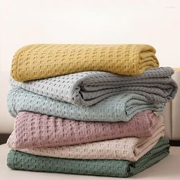 Blankets Soft Skin-friendly Breathable Single Office Summer Towel Thin For Beds Cotton Knitted Throw Blanket