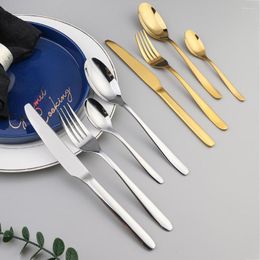 Flatware Sets 16/24pcs Gold Tableware Set Stainless Steel Cutlery Dinnerware Knife Spoon Fork Kitchen Luxury Western Utensils Gift