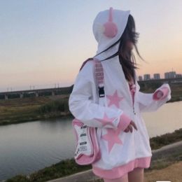 Men's Hoodies Sweatshirts Y2k Clothes Kawaii Hoodies Women Thicked Casual Oversized Outwear Korean Fashion Zipper Jackets Hooded Sweatshirt Tops 230809