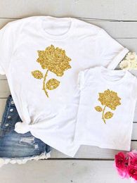 Family Matching Outfits Flower Girl Boy Clothing Tee Family Matching Outfits Summer Women Kid Child Mom Mama Mother Tshirt Clothes Graphic T-shirt