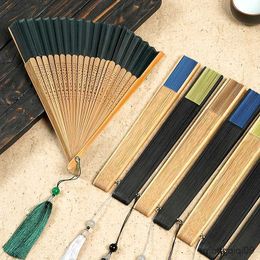 Chinese Style Products Folding Wood Hand Fan Dance Bamboo Silk Tassel Folding Fan Chinese Style Wedding Favors And Gifts Fans Home Decoration R230810