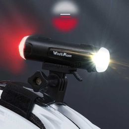 Bike Lights Bicycle 2 in 1 Front and Rear Light USB Rechargeable Road Bike Helmet Light MTB Flashlight Cycling Headlight Taillight LED Lamp HKD230810