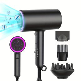 1800W Professional Hair Dryer - Get Salon-Quality Blowouts with Negative Ionic Technology & Nozzles!