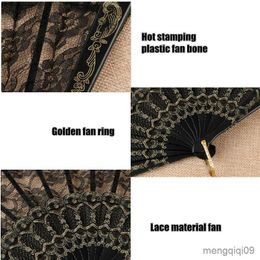 Chinese Style Products Retro Sexy Lace Fan Summer Dance Performance Photography Photo Props Portable Folding Hand Fan Decorative Fan Chinese Dance Fan R230810