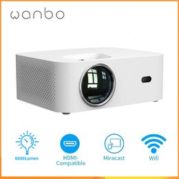 Projectors Global Wanbo X1 Projector Mini LED Projector WIFI 1280*720P No Android 6000 Lumens Support 1080P Proyector For Home Theatre 230809