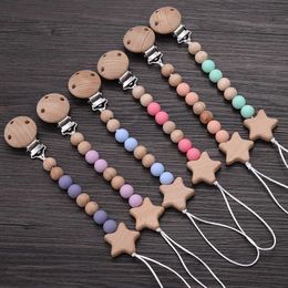 Chew Bead Pacifier Clips Pentagram Dummy Chain Holder Soother Chains Nipple Holder For Baby Chew Teething Toy