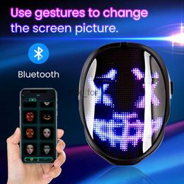 LED Illuminated Mask with Bluetooth Programmable Diy Personalised Party Mask Masquerade Party Cosplay Cool Mask Easter Gifts HKD230810