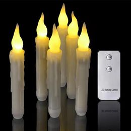 Other Event Party Supplies 1263pcs LED Flameless Candle Lights Remote Control LED Taper Tealight Christmas Halloween Wedding Birthday Party Decoration 230809