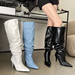 Boots Fashion Style Women KneeHighBoots Sexy Pointed Toe Long Booties Shoes Partys High Heel Bota 230809