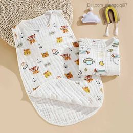 Pyjamas Baby Sleep Bag Unisex Sleeveless Cotton Wearable Blanket Set Summer Soft Baby Sleep Bag Z230811