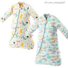 Pajamas Baby organic sleeping bag detachable long sleeved wearable blanket envelope winter warmth girl and boy clothing bedding Z230810