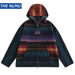 Mens Jackets Retro Hooded Jacket Hip Hop Streetwear Men Gradient Graphic Windbreaker Vintage Track Hoodie Coats Loose 230810