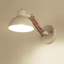 Wall Lamp Modern Minimalist Adjustable Beside Lighting Decoration Bathroom Mirror Bedroom Study LED Wood E27