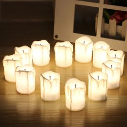 Candles 24PcsSet LED Electronic Candle Tea Light Simulation Color Flameless Flashing Birthday Christmas Halloween Party Craft Candles 230809