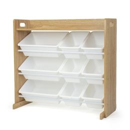 Storage Holders Racks Humble Crew Journey Toy Organiser with Shelf and 9 Bins Natural 230810