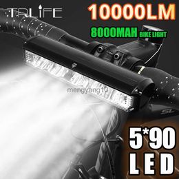 Bike Lights TRLIFE Bicycle Light Front 10000LM Bike Light Waterproof 8000mah 5*P90 Flashlight USB Charging MTB Road Cycling Lamp Accessories HKD230810