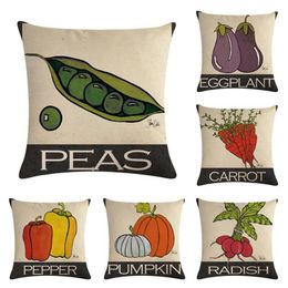 Cushion Decorative Pillow Vegetable English HomerDecor Cushion Cover Throw Pillowcase Covers 45 45cm Sofa Seat Decorative2788