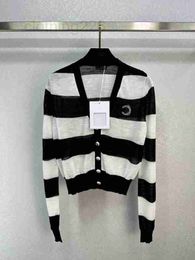 Women's Knits & Tees Designer 2023 Early Autumn New Coloured Iconic 3D C Decoration Fashion Versatile Knitted Cardigan for Women S05T