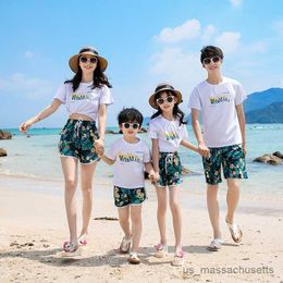 Family Matching Outfits Family Matching Outfits Summer Beach Mum Daughter Dad Son T-shirt Pants Holiday Couple Matching Outfit for Travel R230810