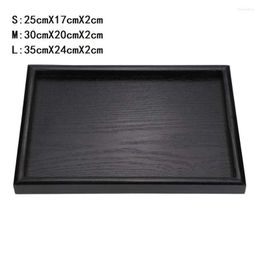 Tea Trays Wooden Server Rectangle Dishes Board Coffee Snack Drinks Serving Tray Cafe Food Place Plate 25cm/30cm/35cm/40cm