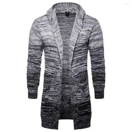 Men's Sweaters YM017 European And American Autumn Cardigan Jacket Clothing Long Grey Knitted Sweater