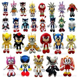 20-45Cm Super Backpack Cartoon Knuckles Bag Shadow Metalsonic Soft Stuffed Plush Silver Tails Plushie Dolls Toys T230810