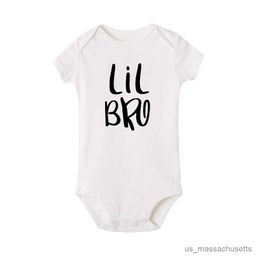 1pcs Lil Bro Boy Family Matching T-shirt Newborn Toddler Romper Big Little Brother Sibling Outfits R230810