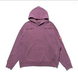 Men's Hoodies Sweatshirts Cavempt Ce Hoodie Autumn Fashion Wax Dyed Purple Washed Old Top Loose Versatile Outerwear for Men and Women