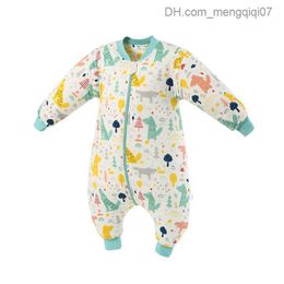 Pajamas Happy Flute Baby Cotton Sleeping Bag Long Sleeve Winter Cartoon Split Leg Baby Clothing Set for 0-6 Year Old Infants Z230810