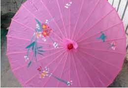 assorted colors with hand-painted flower designs wedding bride umbrella silk parasol Top Quality