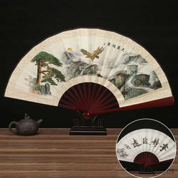 Chinese Style Products 1PC Folding Fan Handheld Elegant Antique Style Hand Fan Foldable Calligraphy Ink Painting Chinese Accessorie Oriental Decor Gift R230810