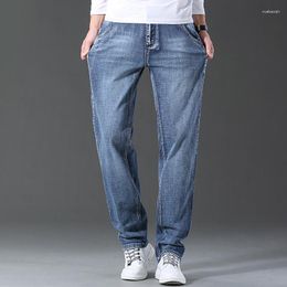 Men's Jeans Classic Style Vintage Blue Stretch 2023 Autumn Regular Fit Cotton Denim Pants Male Brand Trousers Grey