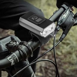 Bike Lights Bicycle Front Light 800LM Type-C USB Charging 1000mAh Bike Handlebar Lamp Digital Power Display Night Riding Accessories HKD230810